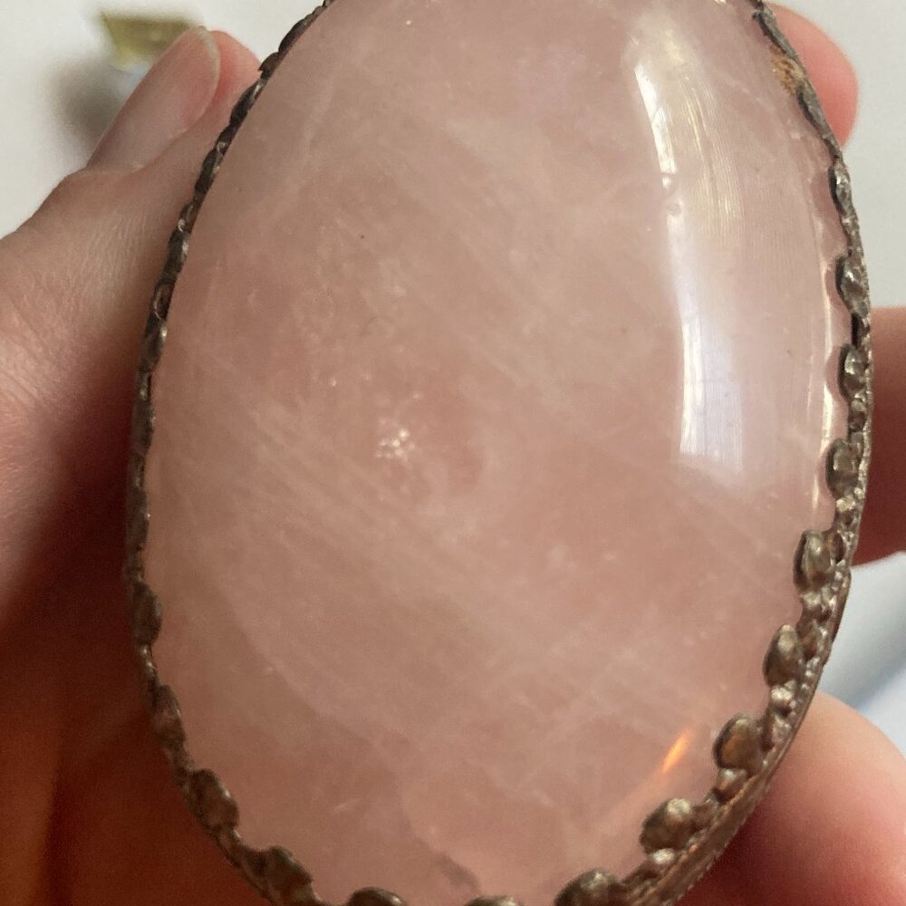 Rose Quartz Pill Box - Ring Box - Small Box - Picture 5 of 7